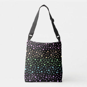 Rainbow Polka Dots op Black Crossbody Bag Tas