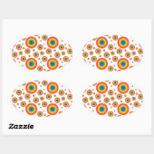 Rainbow Polka Dots Ovale Sticker (Vel)