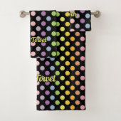 Rainbow Polka Dots Pattern Bad Handdoek (Insitu)