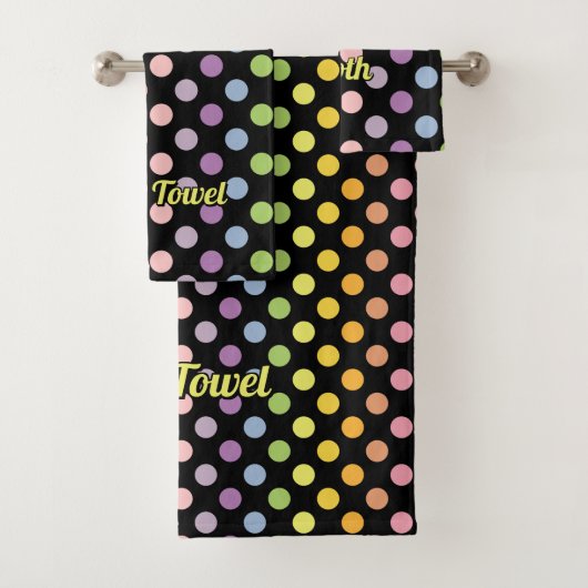 Rainbow Polka Dots Pattern Bad Handdoek (Insitu)