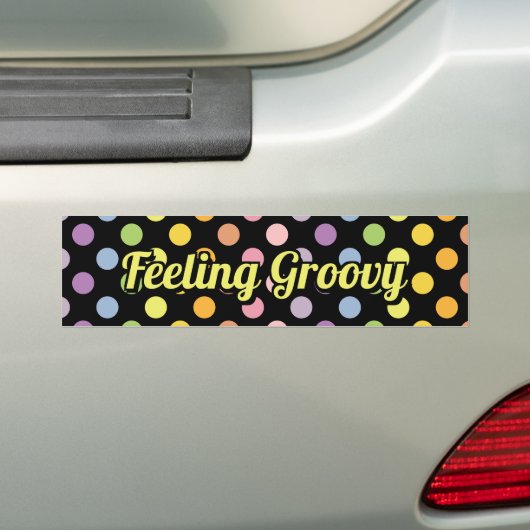 Rainbow Polka Dots Pattern Bumpersticker (Op auto)