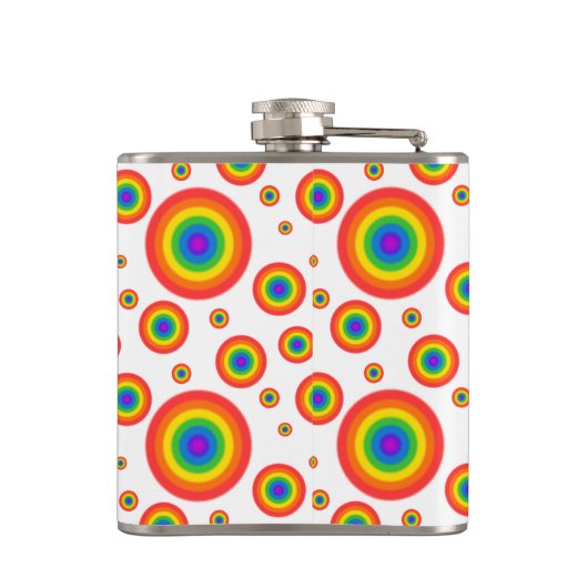 Rainbow Polka Dots Pattern Heupfles (Achterkant)