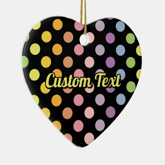 Rainbow Polka Dots Pattern Keramisch Ornament (Rechts)