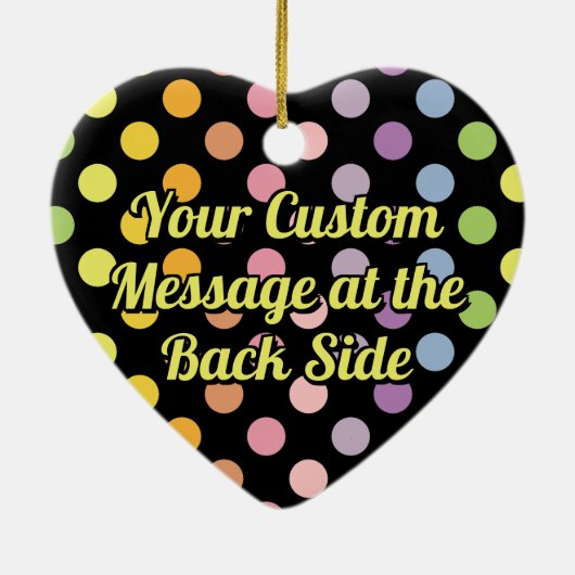 Rainbow Polka Dots Pattern Keramisch Ornament (Achterkant)