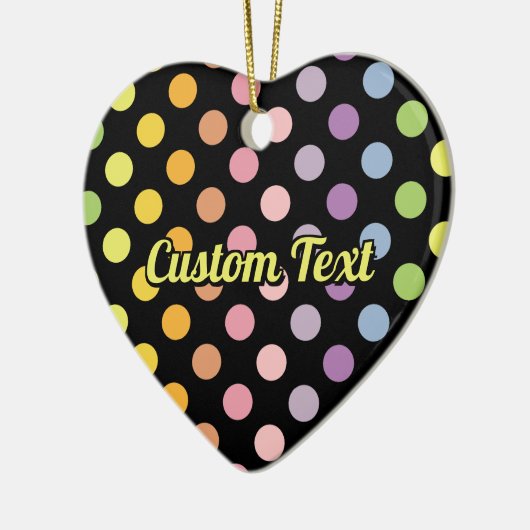 Rainbow Polka Dots Pattern Keramisch Ornament (Links)