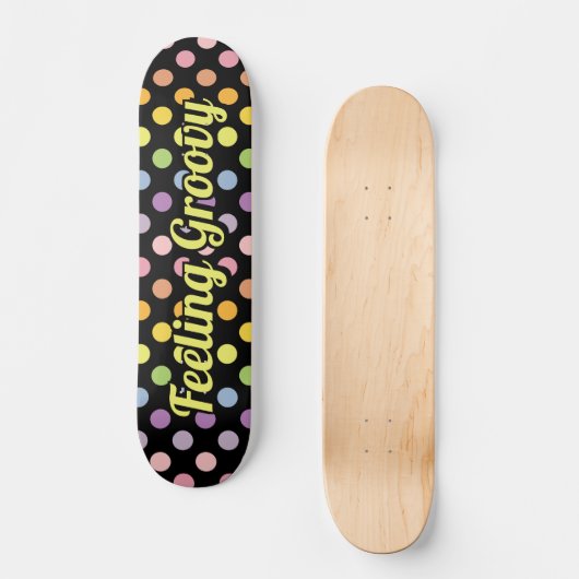 Rainbow Polka Dots Pattern Skateboard (Voorkant)