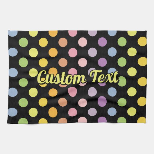 Rainbow Polka Dots Pattern Theedoek (Horizontaal)