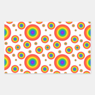 Rainbow Polka Dots Rechthoekige Sticker