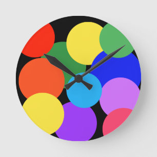 Rainbow Polka Dots Ronde Klok