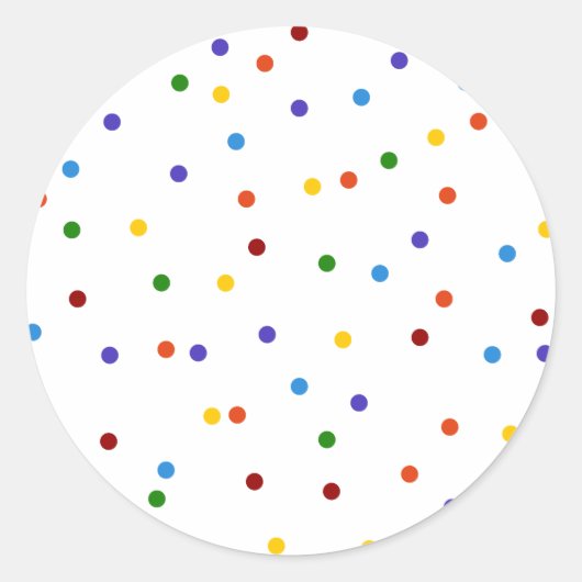 Rainbow Polka Dots Ronde Sticker (Voorkant)