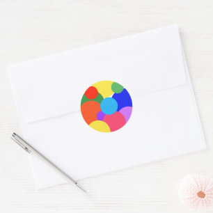 Rainbow Polka Dots Ronde Sticker