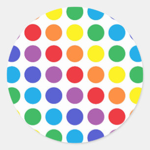 Rainbow Polka Dots Ronde Sticker