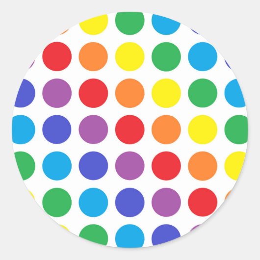 Rainbow Polka Dots Ronde Sticker (Voorkant)