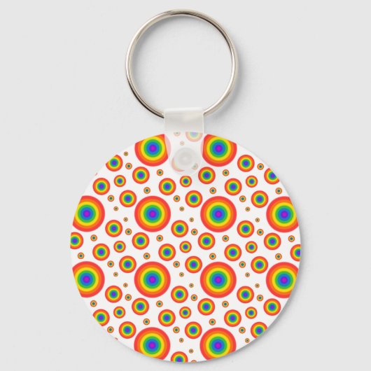 Rainbow Polka Dots Sleutelhanger (Voorkant)