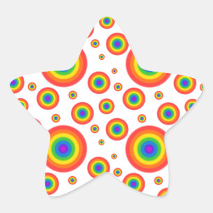 Rainbow Polka Dots Ster Sticker