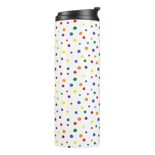 Rainbow Polka Dots Thermosbeker (Gedraaid links)