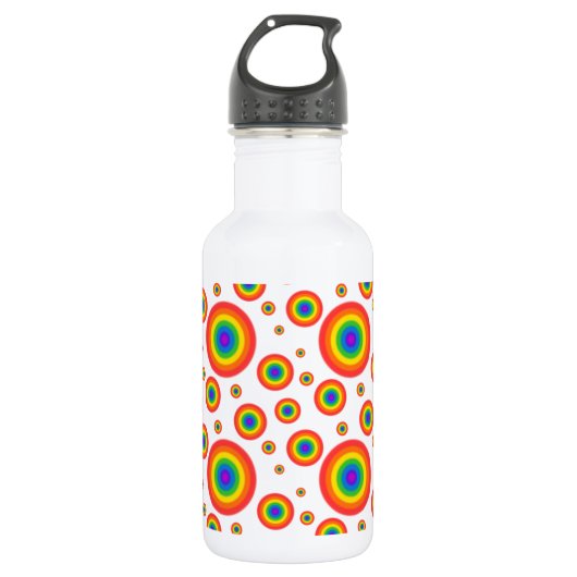 Rainbow Polka Dots Waterfles (Voorkant)