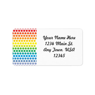 Rainbow Polka Dots White Etiket