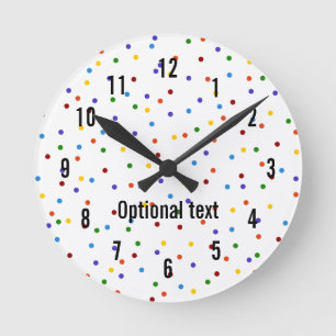 Rainbow Polka-punten — wit patroon Ronde Klok
