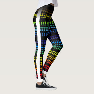 Rainbow Polkadot op zwart Kies uw eigen kleur Leggings
