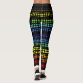 Rainbow Polkadot op zwart Kies uw eigen kleur Leggings (Achterkant)