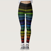 Rainbow Polkadot op zwart Kies uw eigen kleur Leggings (Voorkant)