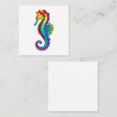 Rainbow Polygonal Seahorse Aanbevelingskaartje (Voorkant / Achterkant)