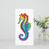 Rainbow Polygonal Seahorse Aankondiging (Staand voorkant)