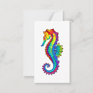 Rainbow Polygonal Seahorse Advieskaart