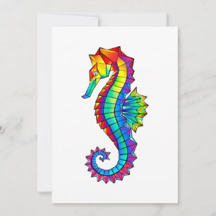 Rainbow Polygonal Seahorse Advieskaart