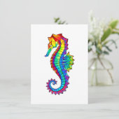 Rainbow Polygonal Seahorse Advieskaart (Staand voorkant)
