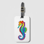 Rainbow Polygonal Seahorse Bagagelabel (Voorkant (verticaal))