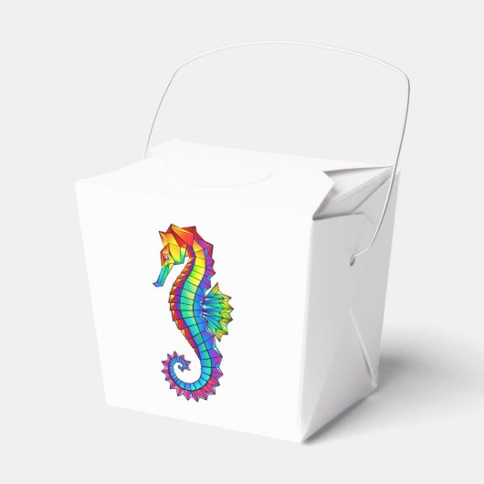 Rainbow Polygonal Seahorse Bedankdoosjes (Voorkant Zijde)
