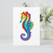 Rainbow Polygonal Seahorse Bedankkaart (Staand voorkant)