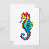 Rainbow Polygonal Seahorse Bedankkaart (Voorkant / Achterkant)
