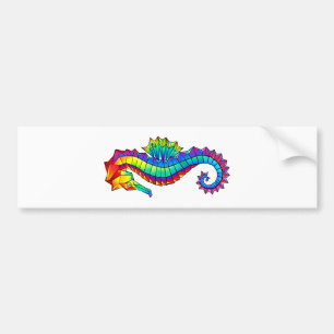 Rainbow Polygonal Seahorse Bumpersticker