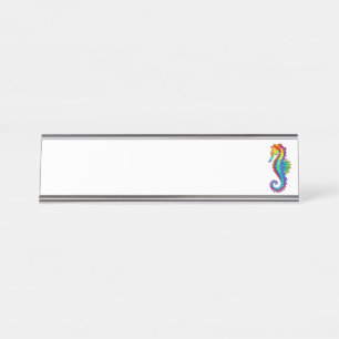 Rainbow Polygonal Seahorse Bureau Naambordje