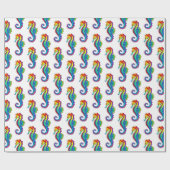 Rainbow Polygonal Seahorse Cadeaupapier (Vlak)