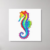 Rainbow Polygonal Seahorse Canvas Afdruk (Voorkant)