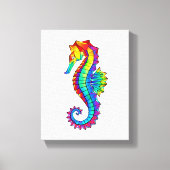 Rainbow Polygonal Seahorse Canvas Afdruk (Voorkant)