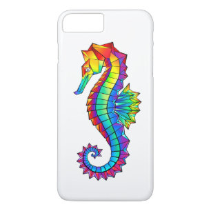 Rainbow Polygonal Seahorse iPhone 8 Plus / 7 Plus Hoesje