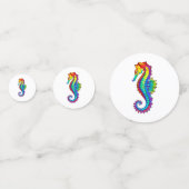 Rainbow Polygonal Seahorse Confetti (Voorkanten)