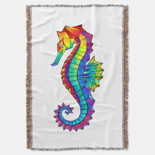 Rainbow Polygonal Seahorse Deken