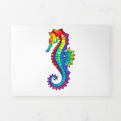 Rainbow Polygonal Seahorse Drieluik Wenskaart (Cover)