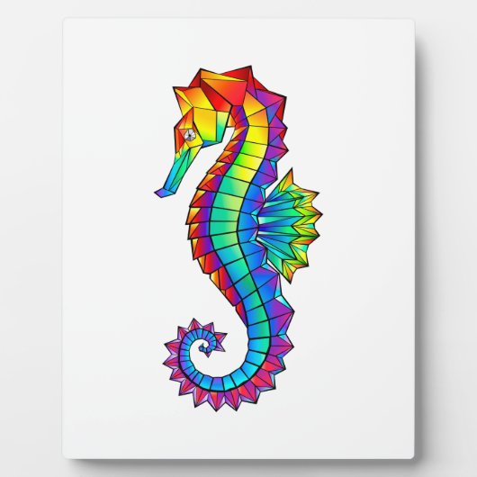 Rainbow Polygonal Seahorse Fotoplaat (Voorkant)