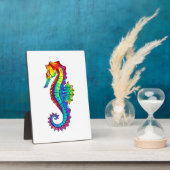 Rainbow Polygonal Seahorse Fotoplaat (Zijkant)