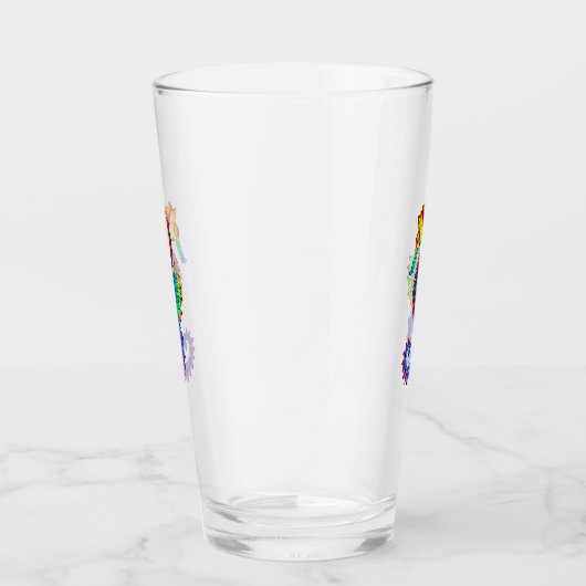 Rainbow Polygonal Seahorse Glas (Rechts)