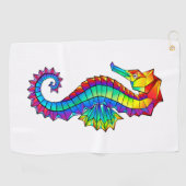 Rainbow Polygonal Seahorse Golfhanddoek (Horizontaal)