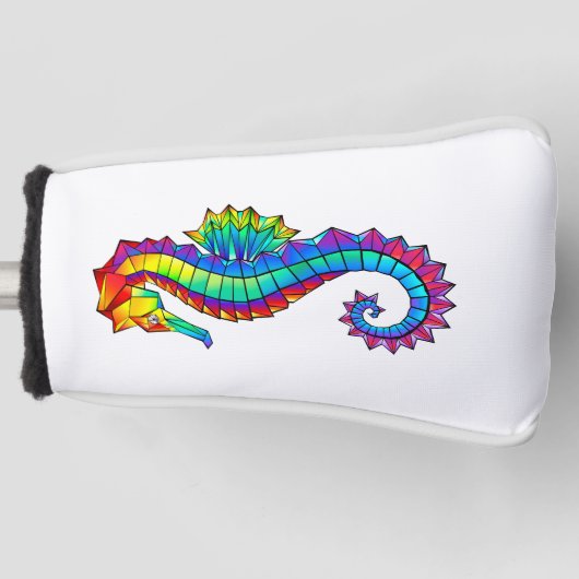 Rainbow Polygonal Seahorse Golfheadcover (Voorkant)