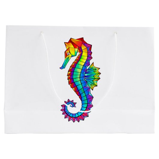 Rainbow Polygonal Seahorse Groot Cadeauzakje (Achterkant)